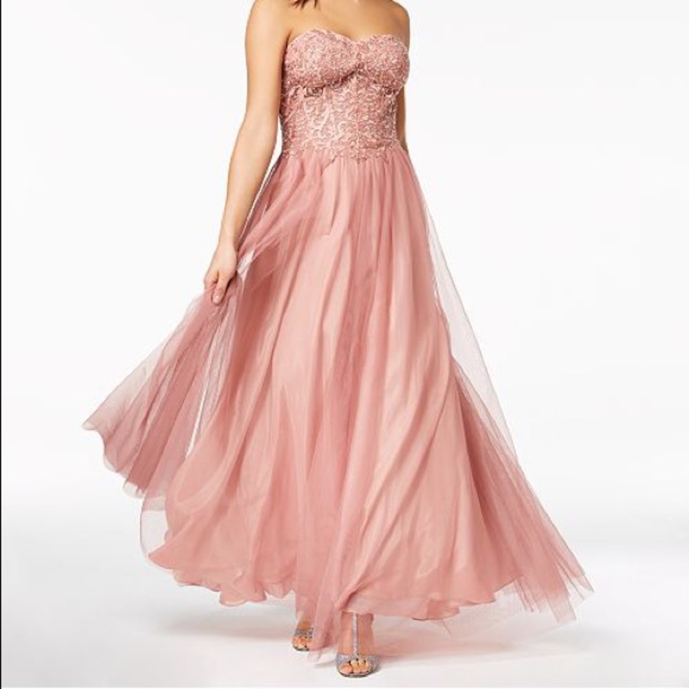 Strapless Pageant Ball Gown Prom Dress